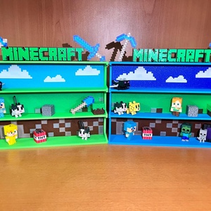Minecraft Kinder Joy Figura Játék Tartó Állvány Díszlettel - otthon & életmód - dekoráció - fali és függő dekoráció - fali kulcstartó - Meska.hu