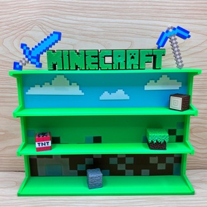 Minecraft Kinder Joy Figura Játék Tartó Állvány Díszlettel - otthon & életmód - dekoráció - fali és függő dekoráció - fali kulcstartó - Meska.hu