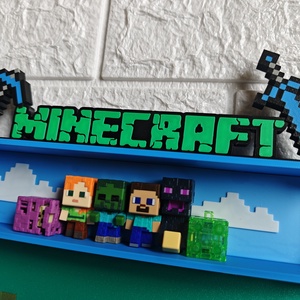 Minecraft Kinder Joy Figura Játék Tartó Állvány Díszlettel - otthon & életmód - dekoráció - fali és függő dekoráció - fali kulcstartó - Meska.hu