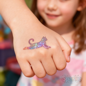 Cica mintás 02 öntapadó csillámtetoválás sablon / csillámtetkó stencil - kellékek & szerszámok - dekorációs kellékek - matricaív - Meska.hu