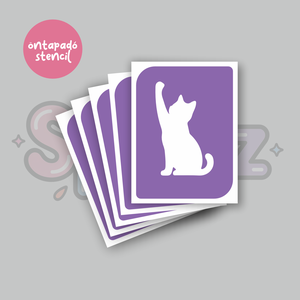 Cica mintás 01 öntapadó csillámtetoválás sablon / csillámtetkó stencil, Kellékek & szerszámok, Dekorációs kellékek, Matricaív, Fotó, grafika, rajz, illusztráció, MESKA