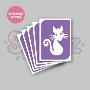 Cica mintás 06 öntapadó csillámtetoválás sablon / csillámtetkó stencil, Kellékek & szerszámok, Dekorációs kellékek, Matricaív, Fotó, grafika, rajz, illusztráció, MESKA
