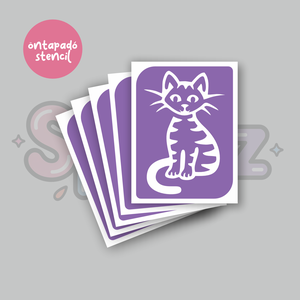 Cica mintás 07 öntapadó csillámtetoválás sablon / csillámtetkó stencil, Kellékek & szerszámok, Dekorációs kellékek, Matricaív, Fotó, grafika, rajz, illusztráció, MESKA