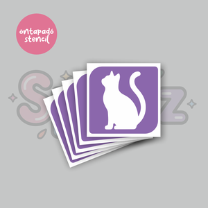 Cica mintás 10 öntapadó csillámtetoválás sablon / csillámtetkó stencil, Kellékek & szerszámok, Dekorációs kellékek, Matricaív, Fotó, grafika, rajz, illusztráció, MESKA