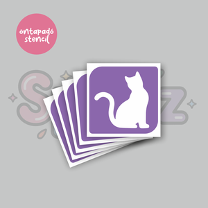 Cica mintás 12 öntapadó csillámtetoválás sablon / csillámtetkó stencil, Kellékek & szerszámok, Dekorációs kellékek, Matricaív, Fotó, grafika, rajz, illusztráció, MESKA