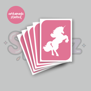 Unikornis mintás 10 öntapadó csillámtetoválás sablon / csillámtetkó stencil, Kellékek & szerszámok, Dekorációs kellékek, Matricaív, Fotó, grafika, rajz, illusztráció, MESKA