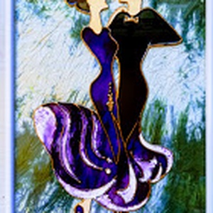  TANGÓ.  /Táncospár 2 féle színben/. Romantikus, dekorációs falikép, üvegfestmény. - művészet - festmény - festmény vegyes technika - Meska.hu