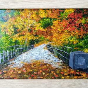 Őszi varázs./Az ősz színei./Üvegre festett kép. - művészet - festmény - festmény vegyes technika - Meska.hu