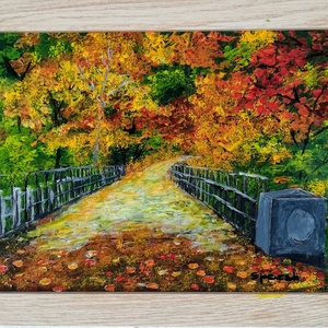 Őszi varázs./Az ősz színei./Üvegre festett kép. - művészet - festmény - festmény vegyes technika - Meska.hu