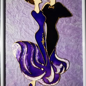  TANGÓ.  /Táncospár 2 féle színben/. Romantikus, dekorációs falikép, üvegfestmény. - művészet - festmény - festmény vegyes technika - Meska.hu