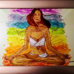 Meditációs képek.  lelkünk színei. Spirituális dekorációs falikép, üvegfestmény. - művészet - festmény - festmény vegyes technika - Meska.hu