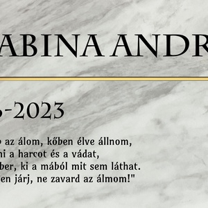 Névtábla, sírtábla Gitta663689 részére - Meska.hu