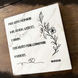 Kis márványtábla bibliai igével, Otthon & Életmód, Vallás, Házi áldás, Gravírozás, pirográfia, MESKA