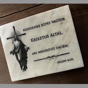 Kis márványtábla bibliai igével, Otthon & Életmód, Vallás, Házi áldás, Gravírozás, pirográfia, MESKA