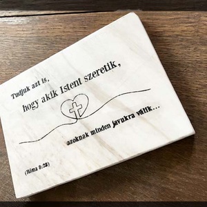 Kis márványtábla bibliai igével, Otthon & Életmód, Vallás, Házi áldás, Gravírozás, pirográfia, MESKA