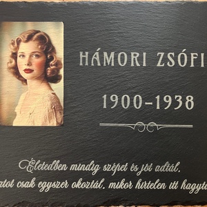 Bazaltpala sírtábla fényképpel vagy egyedi dekorációval - Meska.hu