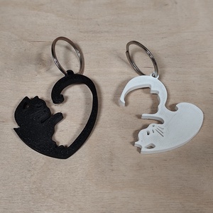 Yin�yang cica páros kulcstartó - táska & tok - kulcstartó & táskadísz - kulcstartó - Meska.hu