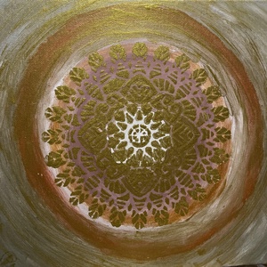 Arany mandala - művészet - festmény - akril - Meska.hu