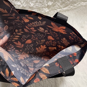 Őszi vászontáska � levélmintás, vízlepergető bevásárlótáska - táska & tok - bevásárlás & shopper táska - shopper, textiltáska, szatyor - Meska.hu