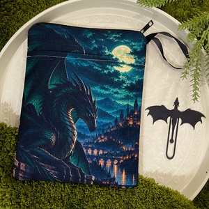 Éjféli sárkány � fantasy könyvtok, ajándék 3D nyomtatott könyvjelzővel - Meska.hu