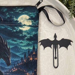 Éjféli sárkány � fantasy könyvtok, ajándék 3D nyomtatott könyvjelzővel - könyv & zene - könyvtok - Meska.hu