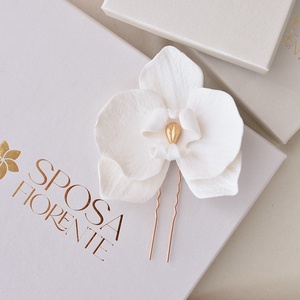 Orchidea hajtű esküvői hajdísz, Esküvő, Hajdísz, Hajtű, Ékszerkészítés, MESKA