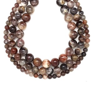 Holdkő fekete sötét golyó 8-9mm  ékszerkészítő alapanyag (füzér), Kellékek & szerszámok, Ásvány alapanyag, Ásványfüzér, , MESKA