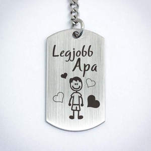 Legjobb Apa acél szögletes medálos kulcstartó - táska & tok - kulcstartó & táskadísz - kulcstartó - Meska.hu