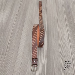 Sötétbarna vésett mintájú öv, , , MESKA