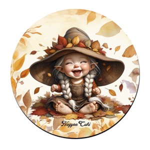 Tündéri őszi manó lány mintás bögre alátét, , , MESKA