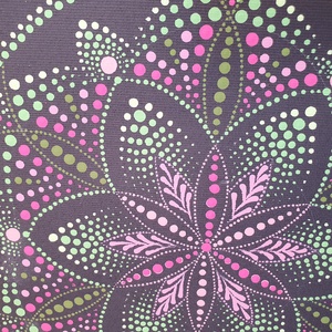 Fekete alapon zöld és rózsaszín színű mandala - otthon & életmód - dekoráció - spiritualitás - mandala - Meska.hu