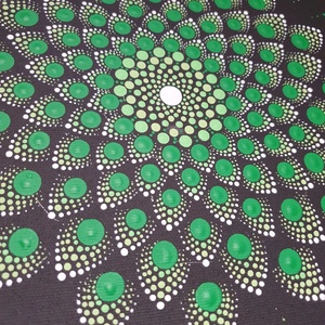 Fekete alapon zöld és fehér színű mandala - otthon & életmód - dekoráció - spiritualitás - mandala - Meska.hu