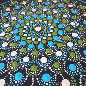 Fekete alapon oliva, kék, fehér mandala  - otthon & életmód - dekoráció - spiritualitás - mandala - Meska.hu