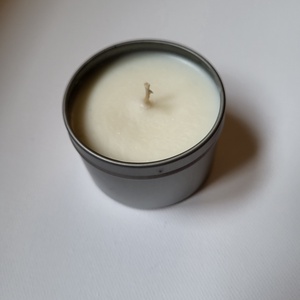 Levendulás gyertya ezüst fém tégelyben, mandala díszítéssel - otthon & életmód - gyertya, illat, aroma - gyertyatartó - Meska.hu