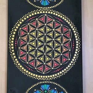 Életvirágos mandala, Otthon & Lakás, Dekoráció, Spiritualitás, Mandala, Festett tárgyak, Meska