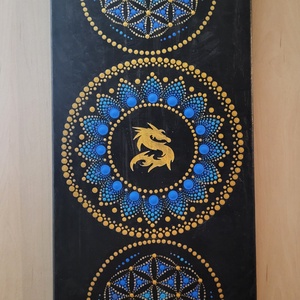 Sárkányos mandala, Otthon & Életmód, Dekoráció, Spiritualitás, Mandala, Festett tárgyak, MESKA