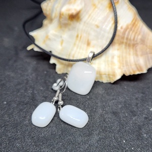 Fehér színű fusing üvegékszer szett, Ékszer, Ékszerszett, Ékszerkészítés, Üvegművészet, MESKA