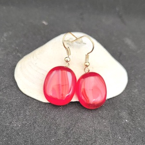 Piros üvegékszer fülbevaló, Ékszer, Fülbevaló, Fülékszer, Ékszerkészítés, Üvegművészet, MESKA