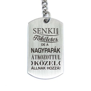 Senki sem tökéletes de a nagypapák acél medálos kulcstartó, Táska & Tok, Kulcstartó & Táskadísz, Kulcstartó, , MESKA