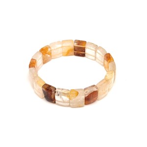 Sárga hematoid téglalap ásvány karkötő 16�11mm, Ékszer, Karkötő, Ásványkarkötő, , MESKA