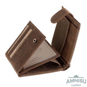 Szarvas mintás barna patentos férfi bőr pénztárca DEER1021/T - táska & tok - pénztárca & más tok - pénztárca - férfi pénztárca - Meska.hu
