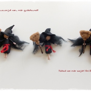 Mini Boszik - tűnemezelt baba, dísz, függö, Otthon & Életmód, Dekoráció, Halloween, Halloweeni figurák, Nemezelés, MESKA
