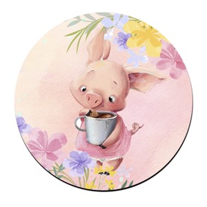 Cuki kávézós kis malac mintás bögre alátét, , , MESKA