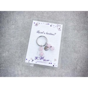 Leszel a barátom kulcstartó rózsakvarccal, Táska & Tok, Kulcstartó & Táskadísz, Kulcstartó, , MESKA