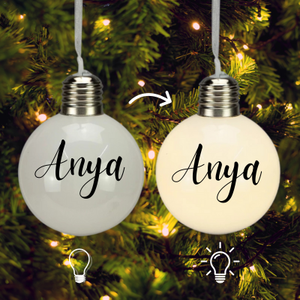 Világító egyedi neves karácsonyfadísz - Meska.hu