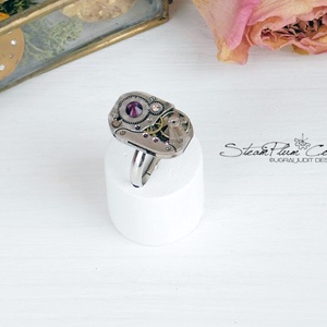 Miss Leonie Withlock - gyűrű swarovski kövekkel díszítve - ékszer - gyűrű - statement gyűrű - Meska.hu