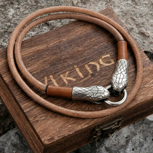  Midgard Kígyófejes Bőr  nyaklánc - Meska.hu