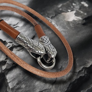  Midgard Kígyófejes Bőr  nyaklánc - ékszer - nyaklánc - medál nélküli nyaklánc - Meska.hu