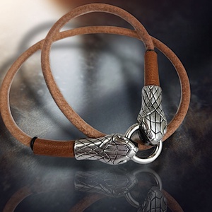  Midgard Kígyófejes Bőr  nyaklánc - ékszer - nyaklánc - medál nélküli nyaklánc - Meska.hu