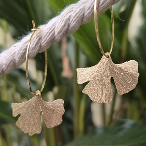 Ginkgo biloba fülbevaló, Ékszer, Fülbevaló, Lógó fülbevaló, Ékszerkészítés, MESKA